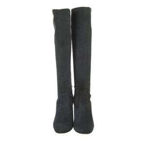 Valentino Over-the-Knee Boots suede boots on charcoal grey